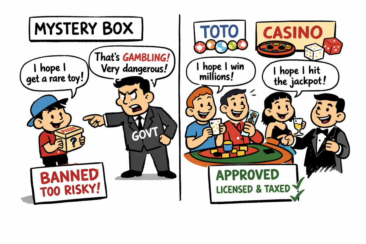 “Singapore plans to regulate blind boxes to manage gambling inducement risks.”
